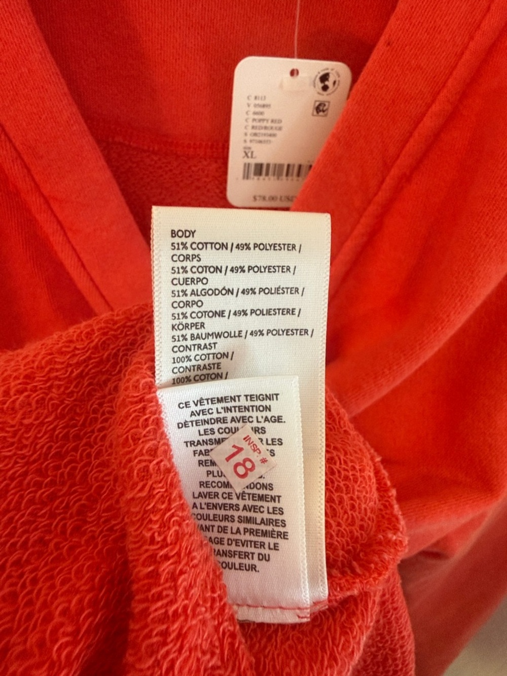 Free People Poppy Red Button Front Distressed V-Neck Cardigan Sweatshirt NWT  XL - Picture 4 of 6